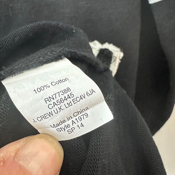 J. Crew Oversized Varsity Side Zip Casual Dress Black Womens Size XXS - Picture 5 of 6